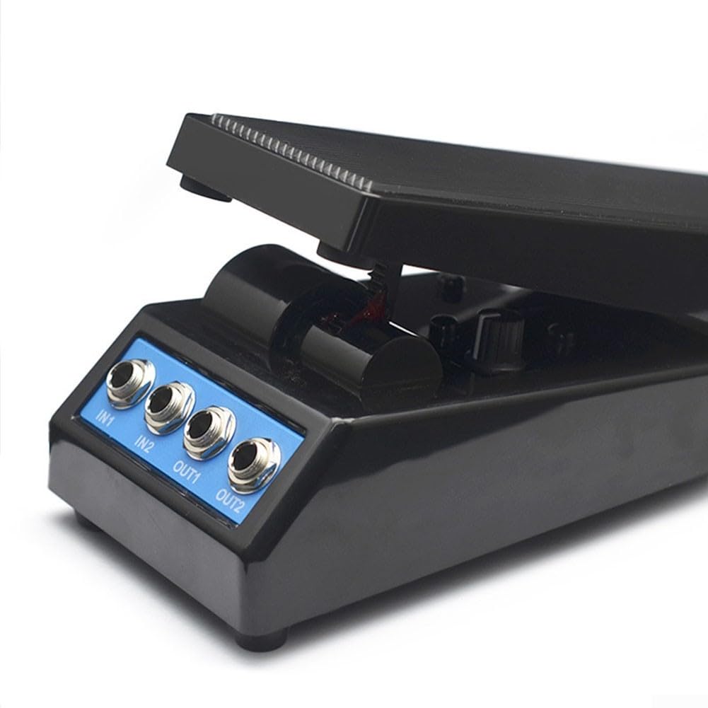Pedal de volumen de pedal de guitarra de doble canal, pedal de volumen de guitarra de plástico antideslizante de alta dureza, pedal de volumen mínimo ajustable