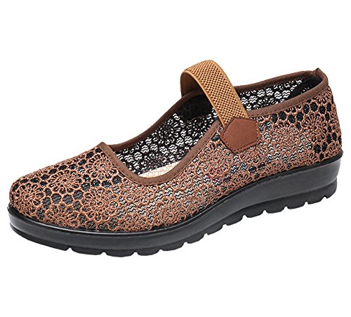 Missfiona MFMARYJANE2_15 Womens Hollow Out Granny Walk Shoes Breathable Soft-Soled Mary Jane Flats Dance Shoes cover