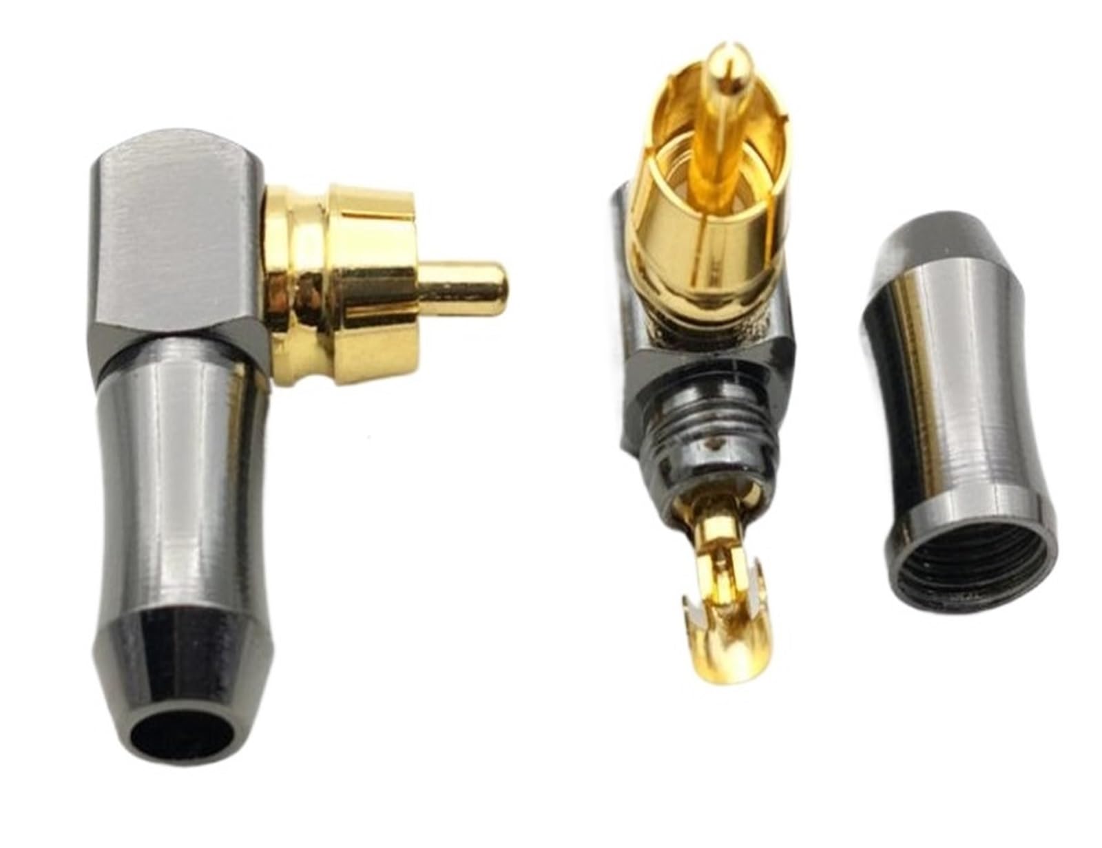 Connecteurs RCA mâle type L, connecteur adaptateur coudé à Angle droit de 90 degrés, 50 pièces