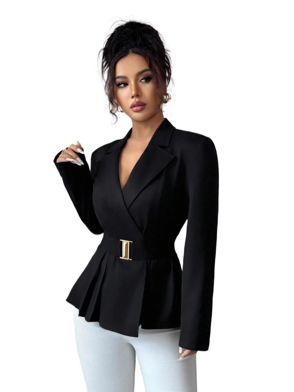 Womens blazers suit jackets Elegant Business Casual Long Sleeve Black Blazer