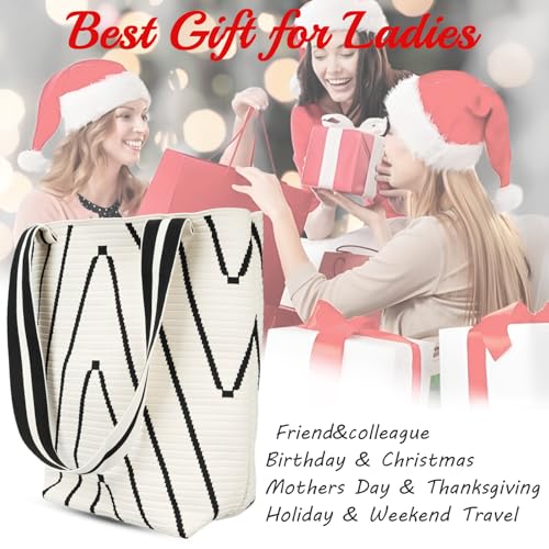 Knitted tote bag, easy to carry small items on the go, can hold cell phones and tablets3