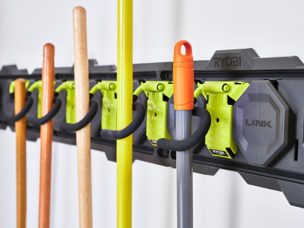 RYOBI - Pack Démarrage Mural LINK - RSLWPK-7PC - Rangement Modulaire, Rails, Crochets, Garage Organisé