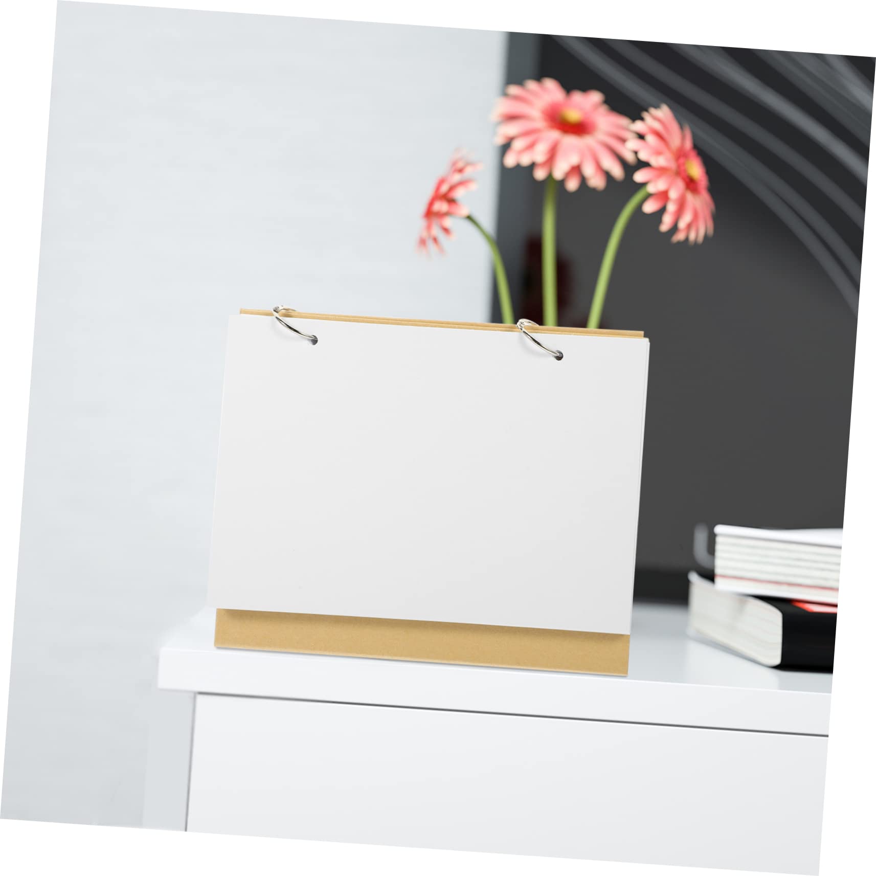 VILLCASE 5stücke Desktop Kalender Handgefertigter Tischkalender Weißem Karton Mit Robustem Design Und Leerem Seitenlayout Für Kreative Gestaltung Im Büro Zuhause Klassenzimmer