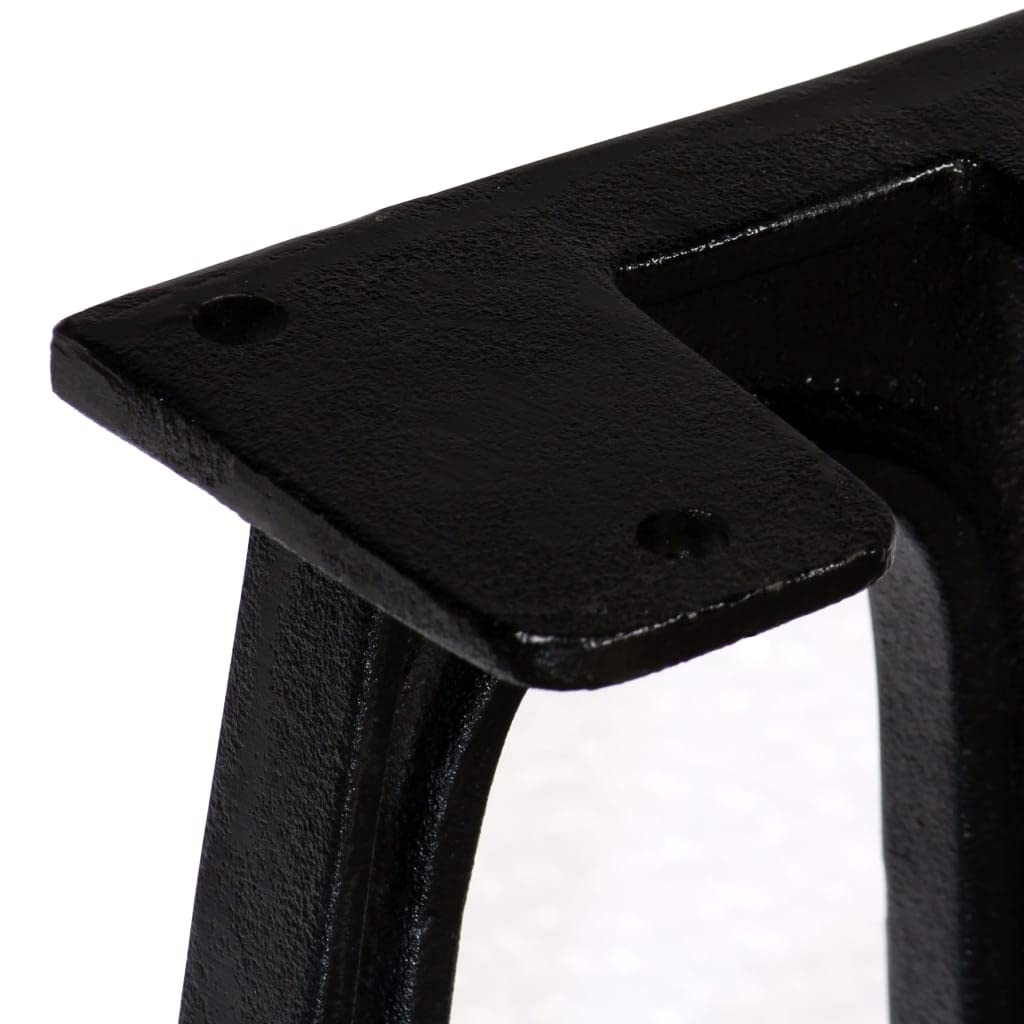 2 patas de banco con base curvada, estructura en A, hierro fundido, color negro, patas de muebles duraderas para banco, mesa auxiliar, mesa de consola, base robusta, piezas de muebles de