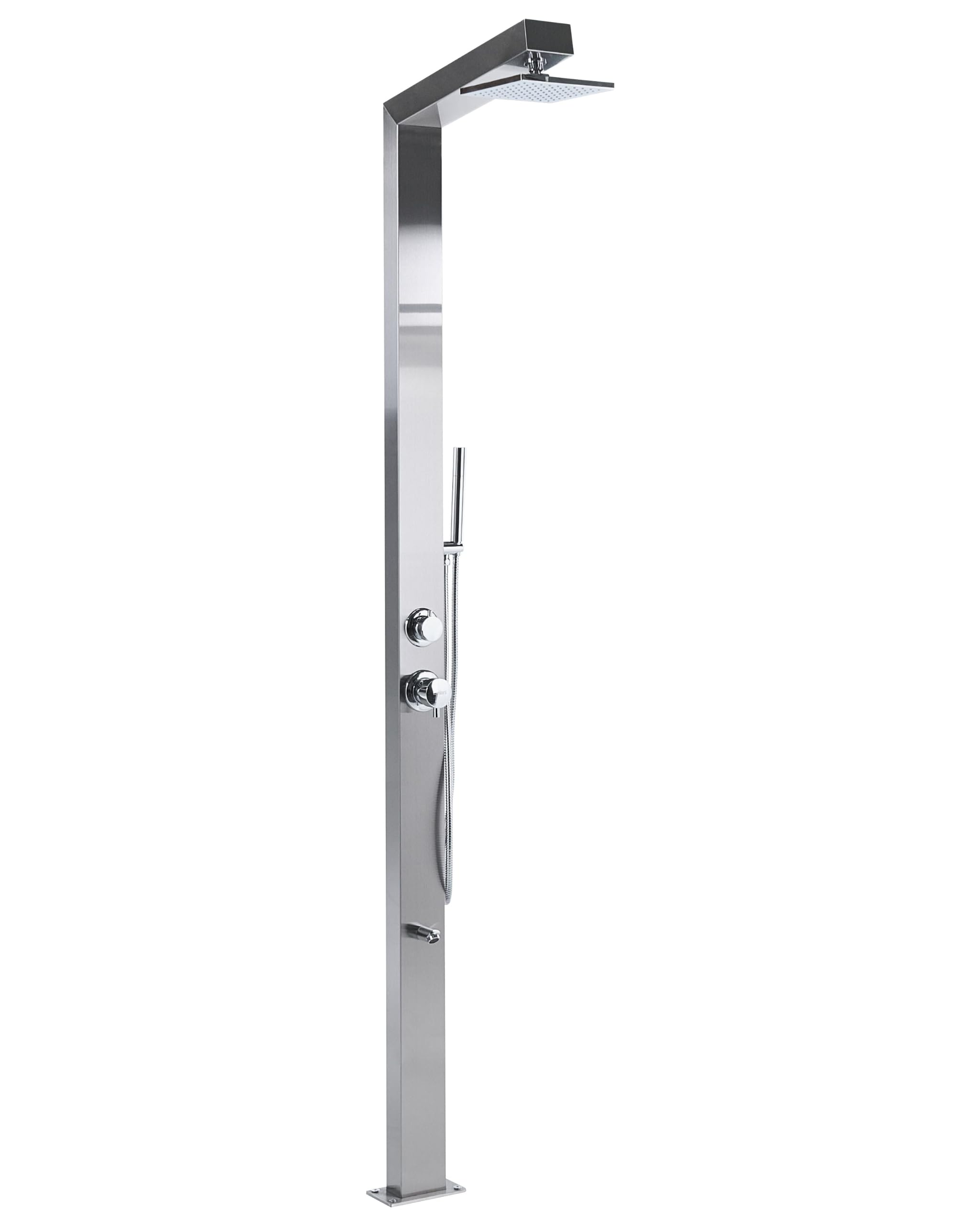 Beliani Set Doccia Miscelatore da Giardino per Esterni Moderno in Acciaio Inox e ABS Color Argento