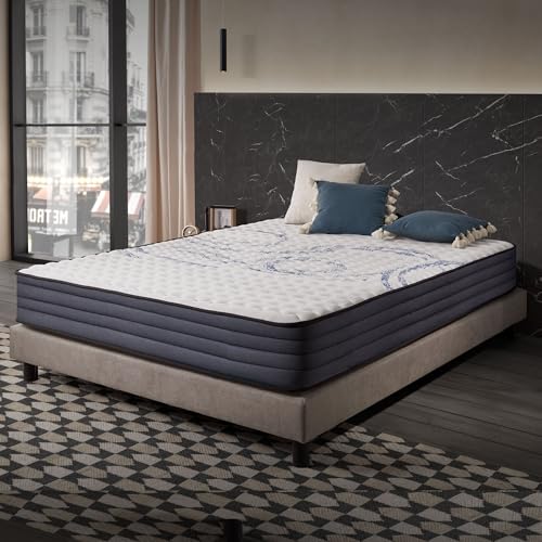 NATURALEX - Matelas PerfectSleep 160x200 cm - 24 cm - Soutien Mousse à mémoire de Forme - Accueil Blue Latex - Confort Mi-Ferme - Respirant - 7 Zones - Réversible...