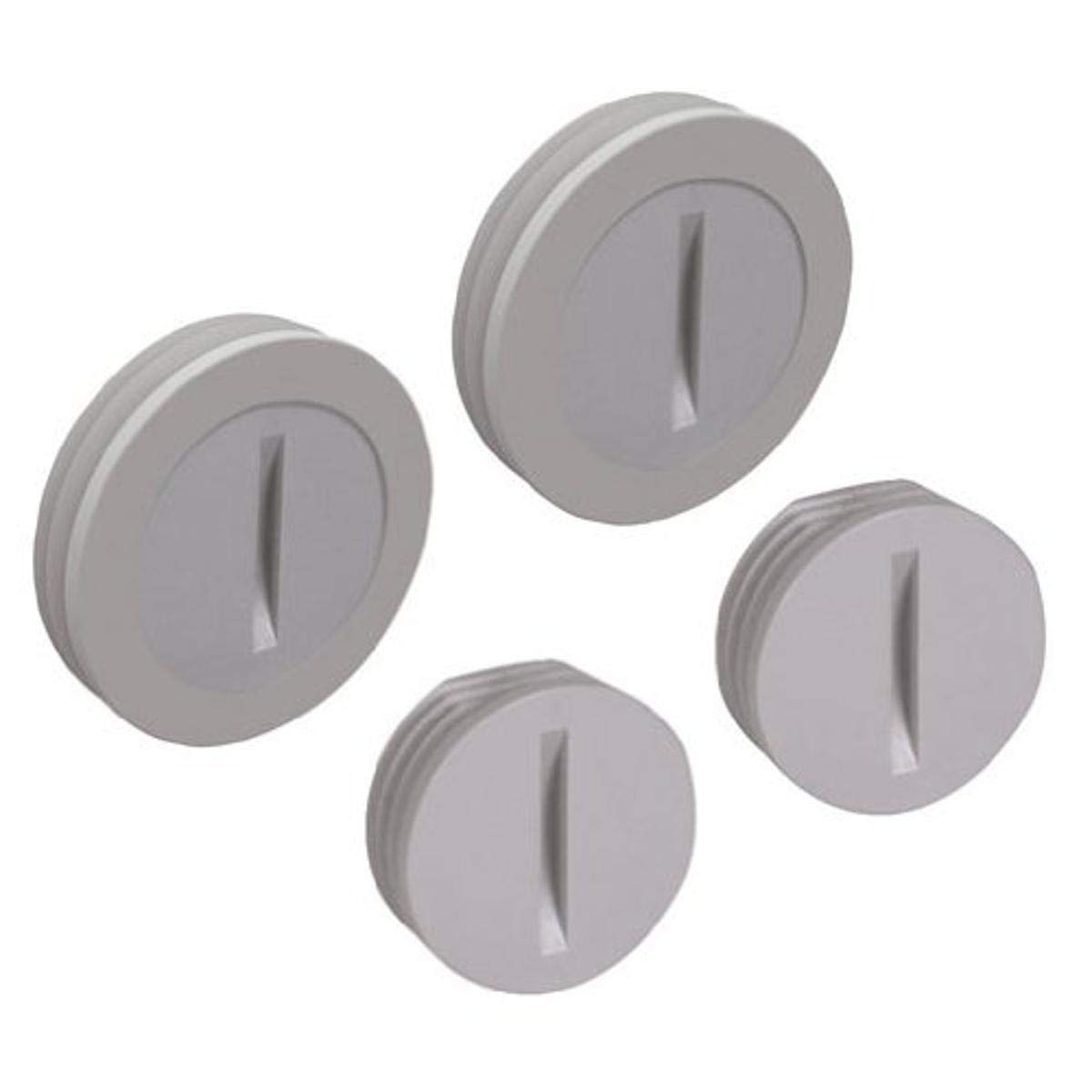 BELL PCP47550GY Weatherproof Nonmetallic Closure Plug Assortment 1/2 in and Two 3/4 in, 4-Pack, White