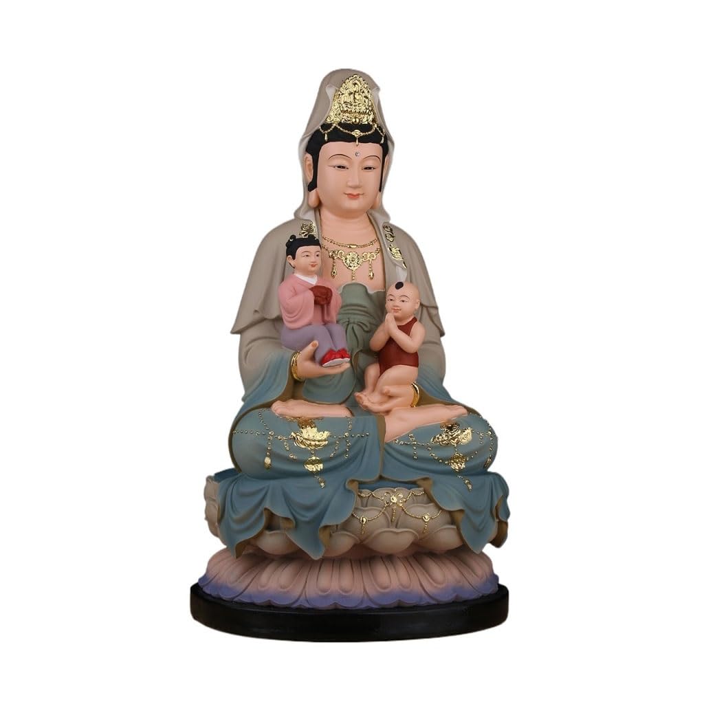 Escultura de Estatua de Buda Hogar Enviando Y Pidiendo Niños, Adornos De Estatua Buda Guanyin, Sala Estar, Vestíbulo, Estudio, Decorativos Zen