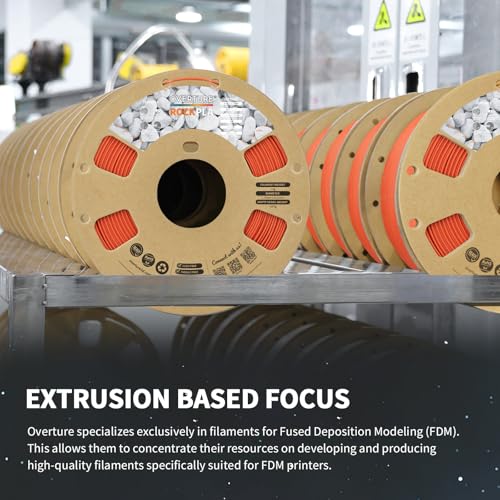 Image of OVERTURE Rock PLA Filament 1.75mm, Marble PLA 3D Printer Filament 1kg Spool (2.2lbs), Dimensional Accuracy + /- 0.02 mm, Fit Most FDM Printer (Mars Red)