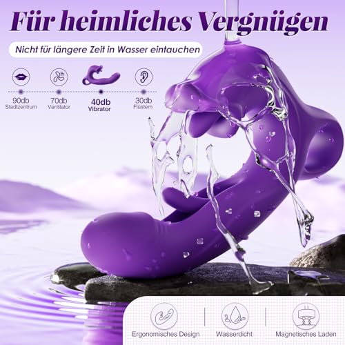 Vibration für Frauen Dildo Vibrator, Sex Spielzeug für die Frau mit 7 Zungenlecken 7 Schlagmodi 7 Vibrationmodi, Vibratorensets für Frauen Sex Toyset für Woman G Punkt Vibratoren Klitoris Stimulator