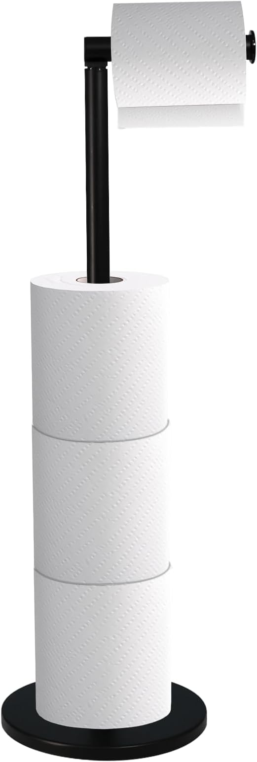 Crystals Toilet Roll Holder Free Standing 2 in 1 Stainless Steel