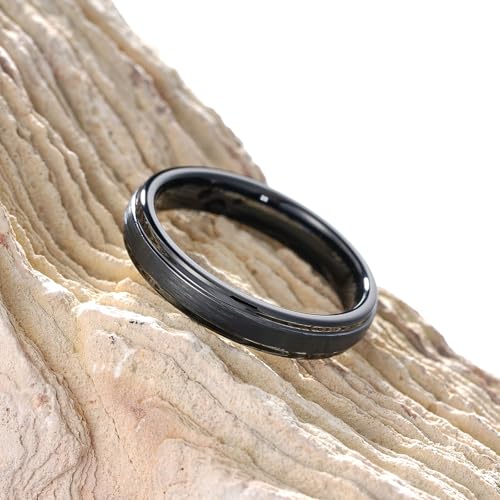 Image of King Will Classic Tungsten Wedding Band for Men, 6 /7 /8 /9 /10mm Widths, Polished Finish Step Edge Matte Rings Comfort Fit