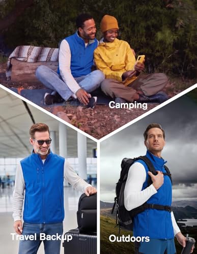 Image of fit space Men's Lightweight Vest Softshell Sleeveless Windproof Jacket with Zipper Pcoket Cycling Travel Hiking Running Golf