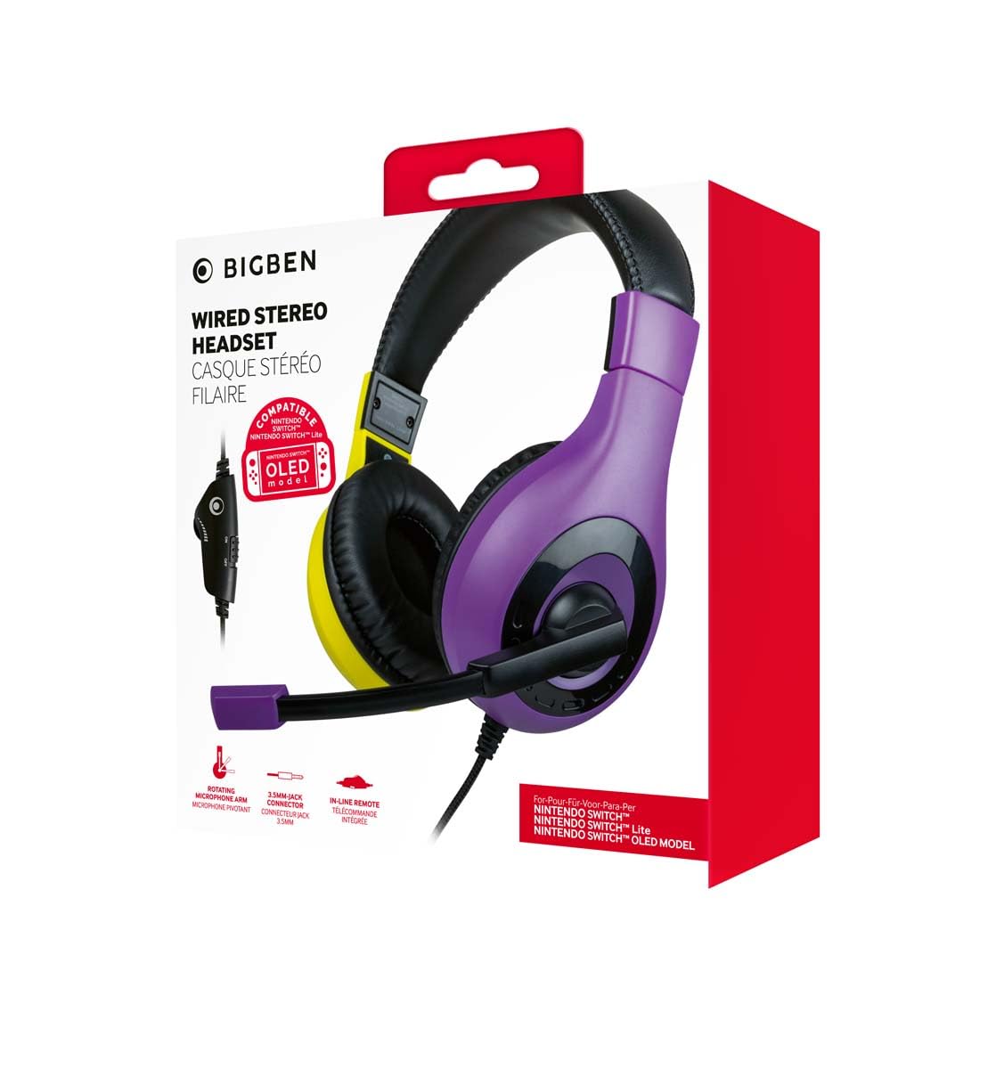 Bigben Interactive Stereo Gaming Headset V1 - Purple + Amarillo (Switch)