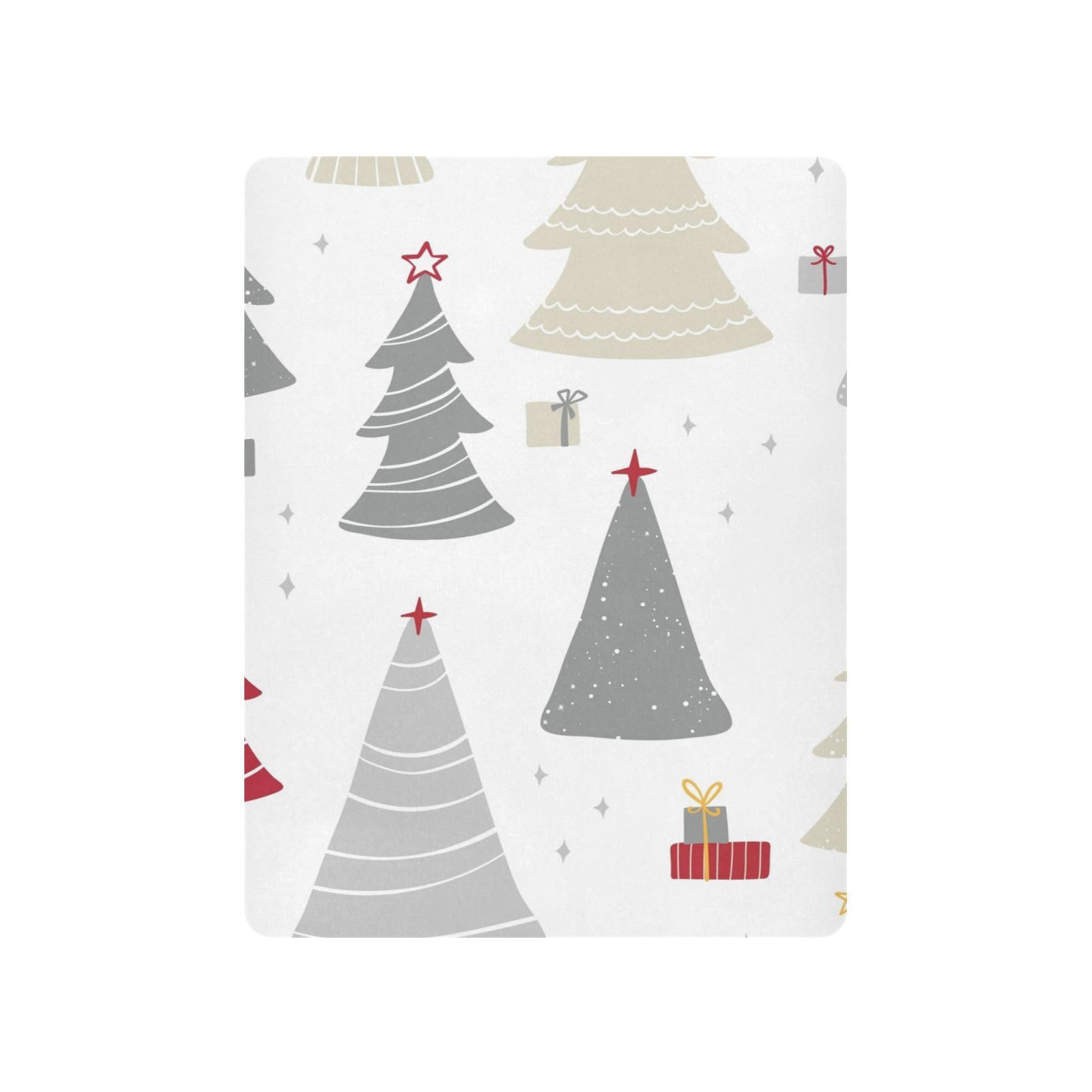 Moudou Christmas Tree Playard Sheet for Boy Girls, Soft Breathable Fitted Toddler Sheet for Standard Playard Bed Mattress, 39 x 27 x 5 Inch