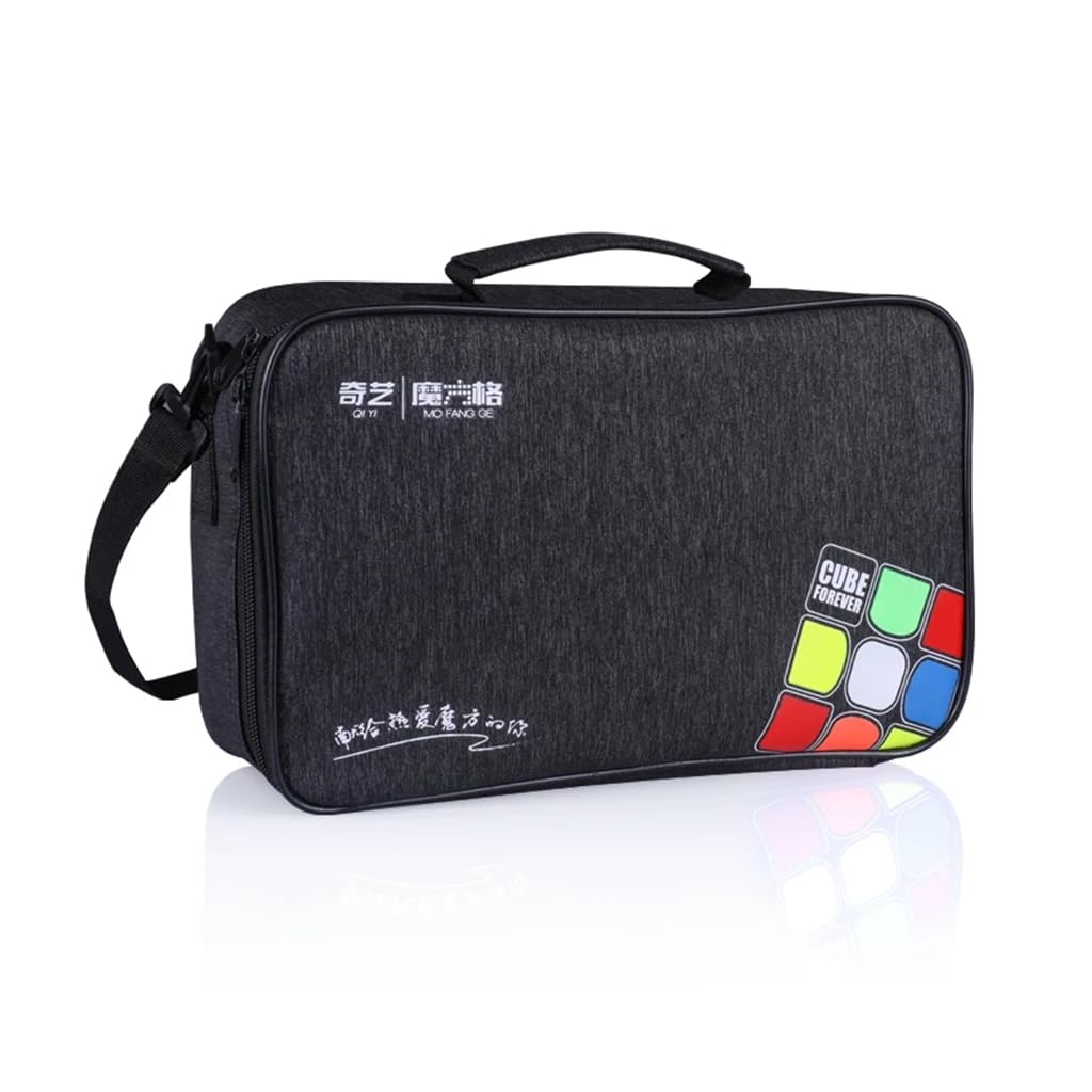 Cool Racing Unisex Black Qiyi Shoulder Bag Handbag Hand Bag Competition Puzzle Magic Cube 2X2 3X3 4X4 5X5 6X6 7X7 8X8 9X9 Storage Collection Bag, M, Classis