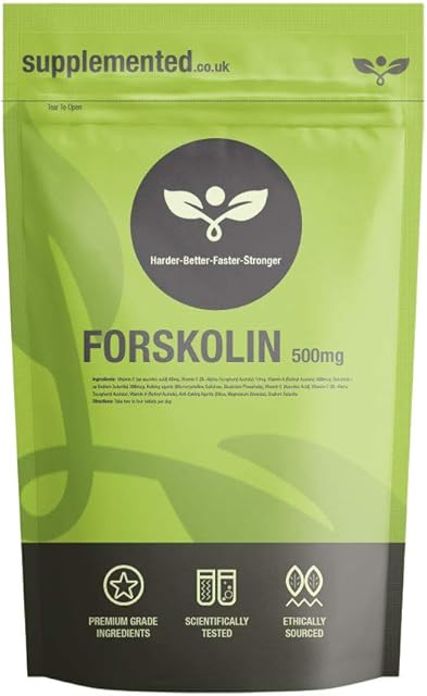 Forskolin 500mg 180 Capsules UK Made. Pharmaceutical Grade (180)
