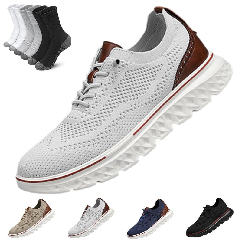 Comfofeet Men's Hands Free Slip-On Oxford Shoes, Padded Collar Memory Foam Insole & Comfortable Lining, Provides All-Day Comfort