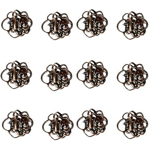 12 Pcs Mini Vintage Rose Hair Clips Cover