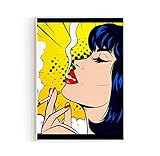 Yellow Smoker Wall Art Print by Haus and Hues - Pop Art Prints, Smoking Decor Retro, Vintage Themed...