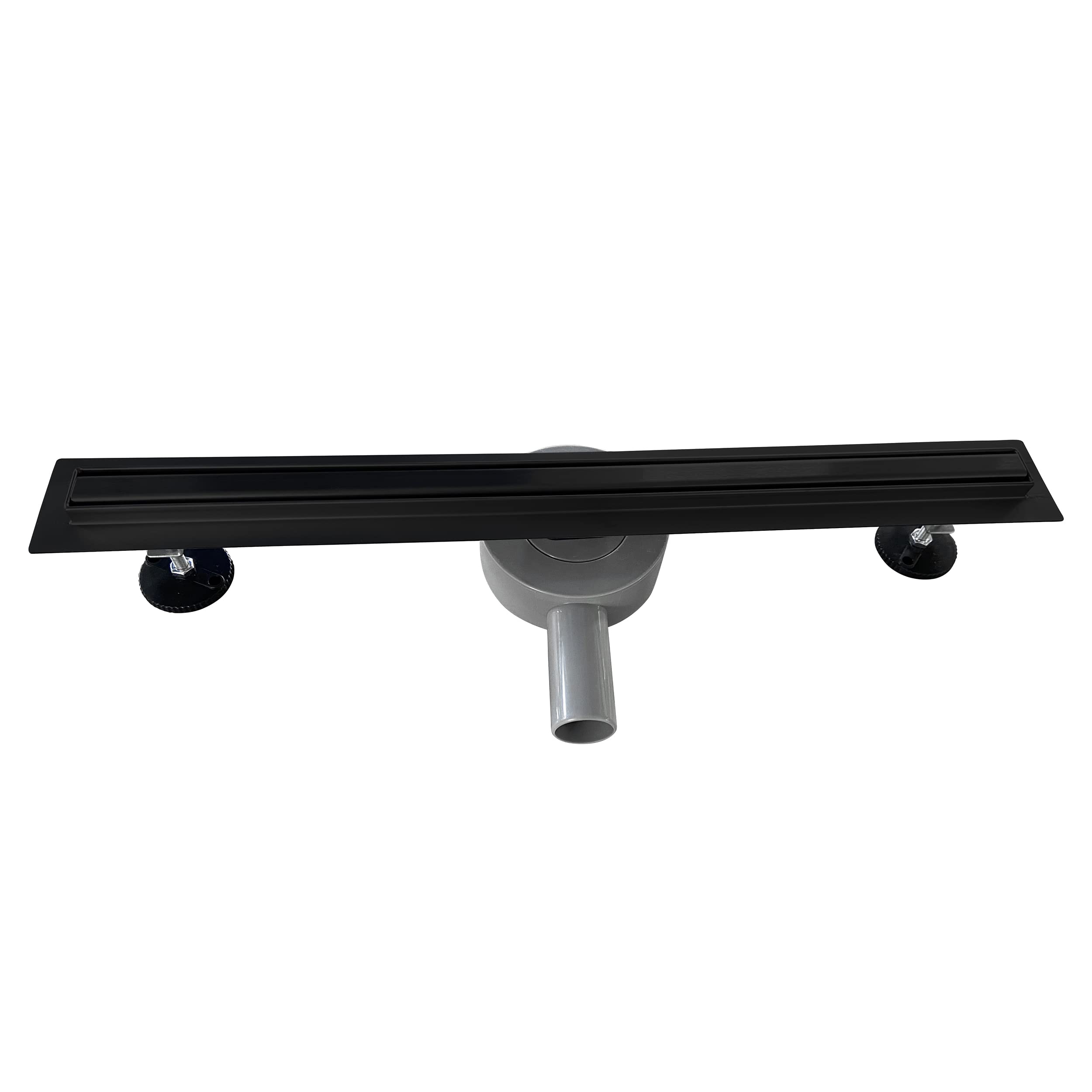 i-flair Duschrinne Bodenablauf 90 cm Duschablauf aus Edelstahl sehr flach - Siphon 360 Grad beweglich - Größen 50cm – 100cm Model B12 geschlossener Randablauf SLIM Schwarz