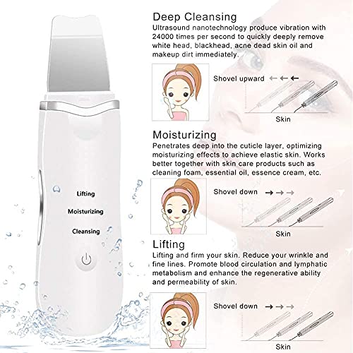 Veentus Ultrasonic Shovel Machine for Facial Skin Scrubber Lifting Moisturizing & Cleansing Skin Dirt Blackhead Remover Peeling Tool,Pore and Exfoliator, Comedone Extractor... - Image 6