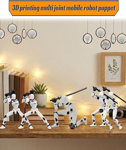 Image of Action Figure, Dummy 13 Action Figure Toys with Articulated Joints, Robot Toy for Desktop Decoration and Creative Displa (White)