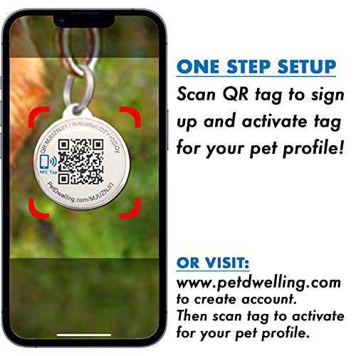Pet Dwelling Premium Nfc-Qr Code Pet Id Tags - Dog Tags And Cat Tags, Connect To Online Pet Profile, Receive Instant Scanned Location Email Alert(Blue Paw) #TOP3