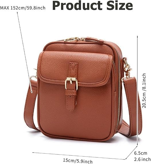 Vintage Leather Look Crossbody Bag for Women, Anti Theft Shoulder Bag with 10 Card Slots & Adjustable Strap (Multi Colors)4