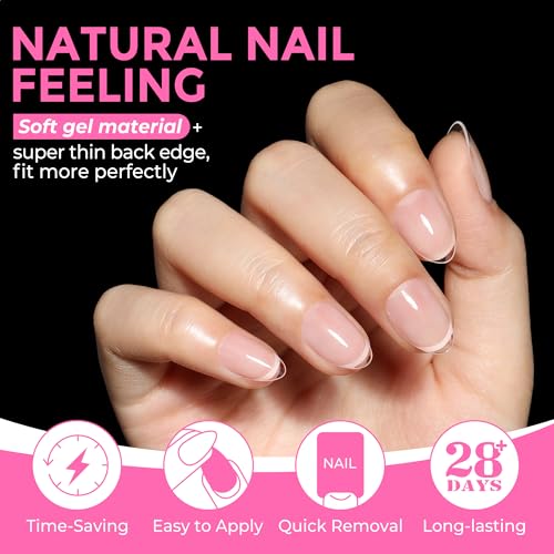 Image of UNA GELLA Extra Short Almond Nail Tips Full Cover 216PCS Gel Nail Tips Short Almond Shaped Nails Tips Soft Gelly Gel Clear Fake Nails Tip for Acrylic Nail Tip Soak Off Home DIY Salon Nails 12 Sizes