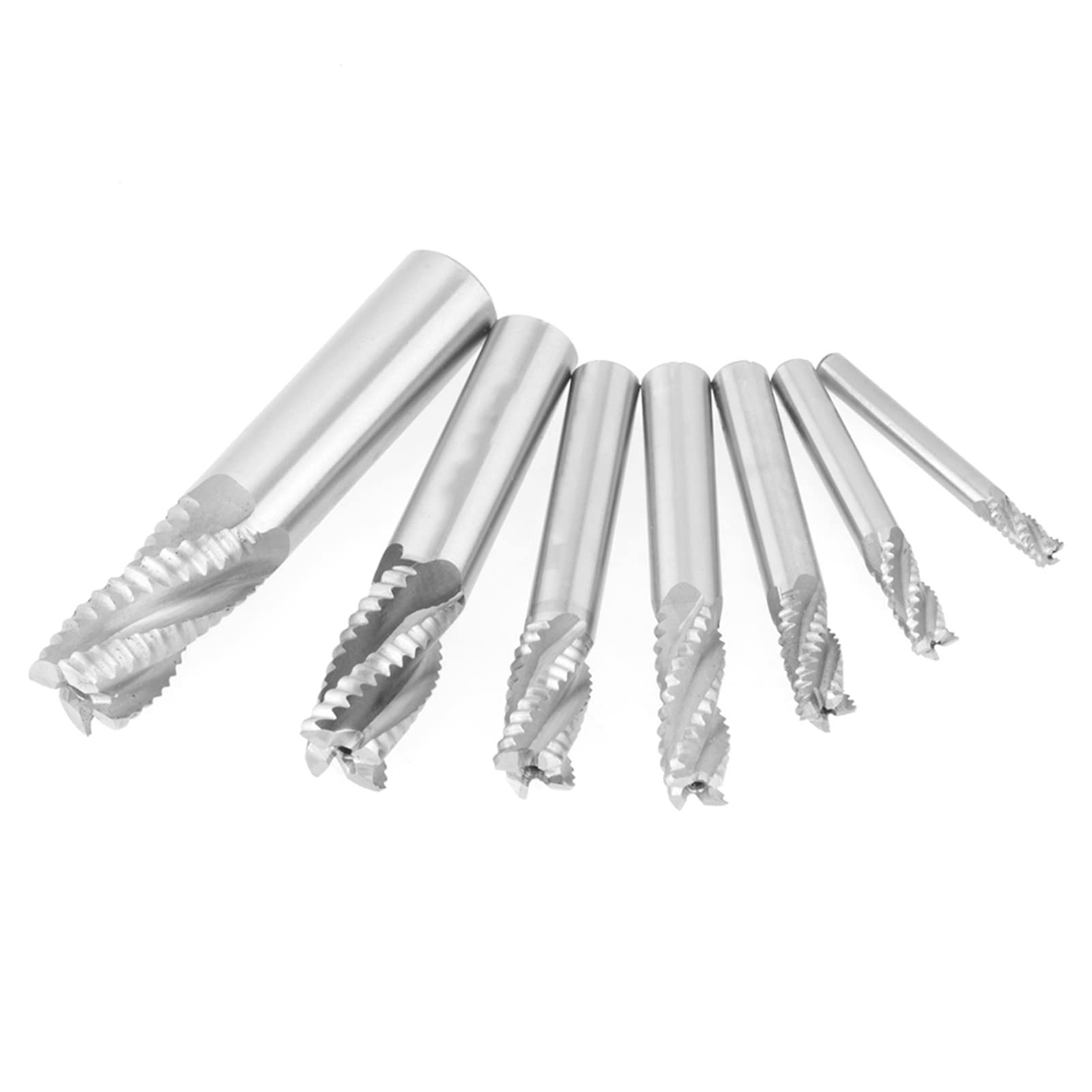 ViaGasaFamido Fresa, Set da 7 Pezzi in Acciaio Ad Alta velocità, Punta per Fresa, Rompitruciolo per Sgrossatura, per la Lavorazione dei Metalli, 6-20 Mm
