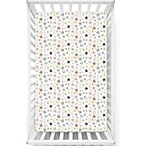 Fitted Cot Crib Sheet | Bed Sheets for Newborn Baby Crib Mattress | Deep Pocket All Round Elastic Fitted Crib Sheet for Baby| Size 132 cm x 71 cm | Crib Sheets - 28'x52' | Rainbow Splash