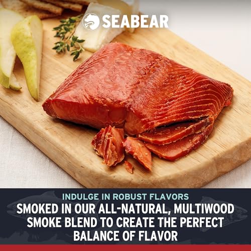 SeaBear Smoked Wild Sockeye Salmon 6oz Fillet Gift Box – Wild Caught Alaska Sockeye Fillet, Shelf Stable, Ready to Eat, 6 Ounce Filet