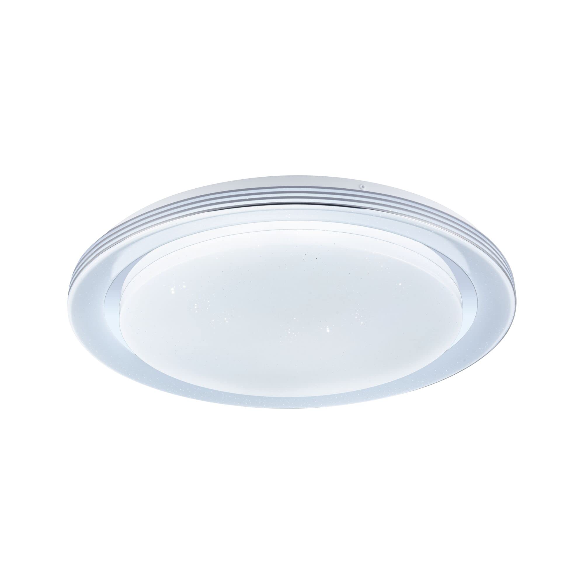 Paulmann 70547 LED Deckenleuchte Rainbow mit Regenbogeneffekt incl. 1x38,5 W dimmbar dynamicRGBW Farbsteuerung Chrom, Weiß Kunststoff, Metall 3000 K