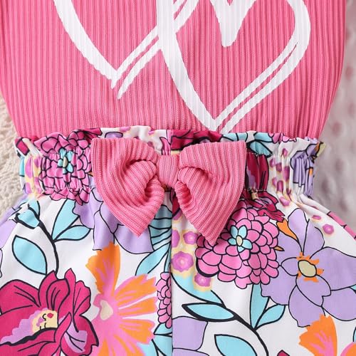 Image of 3-8 T Toddler Girls Clothing Set Ruffle Sleeve Bow Tie Top + Floral Shorts Set