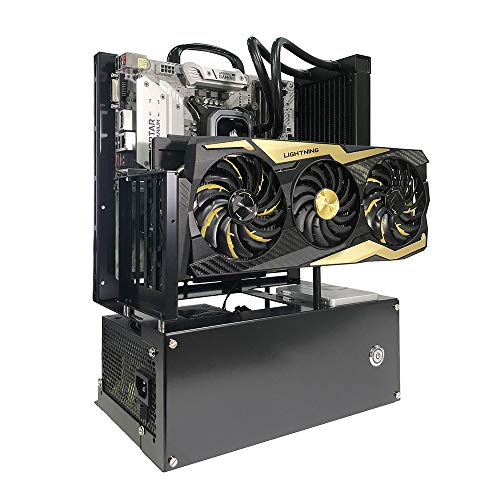 Nagao Seisakusho Open Frame Ver.Micro-ATX - Gabinete de acero negro compatible con Mini-ITX, Mini-DTX, Micro-ATX con 5 ranuras de expansión, soporte para fuente ATX hasta 220mm miniatura 7