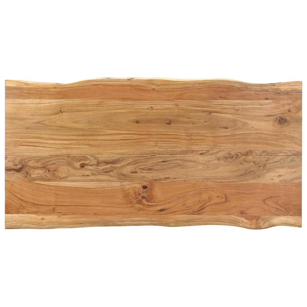 IKAYAA Mesa de Comedor Industrial Madera Maciza de Acacia Mesa Fija de Comedor para Cocina Mesa Rectangular 140 x 70 x 76 cm Negro