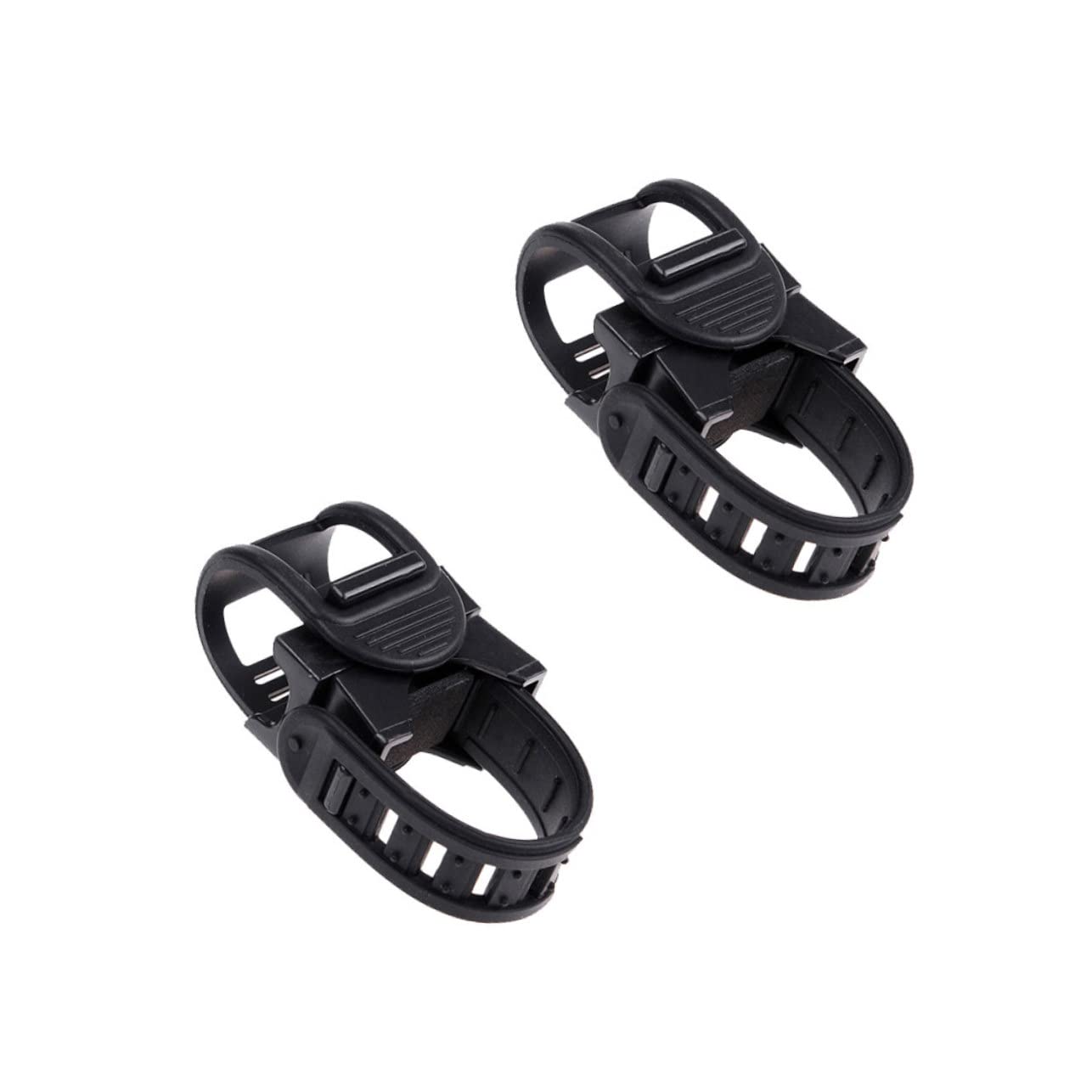 VINTORKY 2pcs Adjustable Bike Flashlight Mount Bracket Clip Lightweight Plastic Handlebar Extender for Secure Positioning Rotation Black