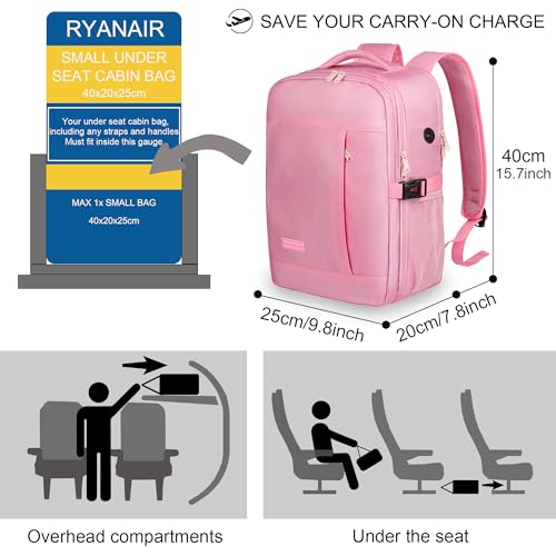 Travel Backpack for Women Men, Flight Approved Carry On Backpack with Headphone Port, Laptop Backpack Fit 14 inch, Luggage Bag Casual Daypack for College Travel Work2