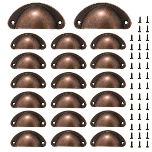 ONEBO 20 pièces Poignée Coquille Rétro, Tiroir Poignée, Poignee de Meuble Vintage Bouton de Porte Décoration Rétro Bouton de Porte de Placard, pour...