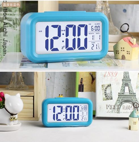 Image of Jamboree!!! Multi-Function Digital Alarm Clock with Temperature, Date, Alarm & Snooze, LED Desk Clock for Home & Office (Blue)