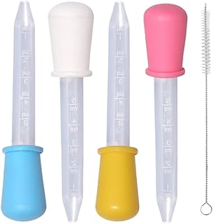OUDQFCJ 8 Pipetas y 1 Cepillo de Limpieza, Gotero de Silicona y Plástico para Líquidos, Ideal para Moldes de Dulces, Manualidades, Arte y Plantas, 5ml Transparente