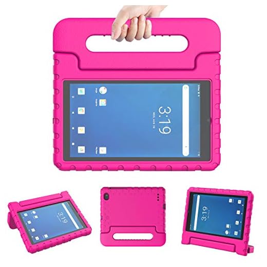 LTROP Onn 7 Inch Tablet Case, Surf Onn 7 Tablet Case, Shockproof Handle Stand Child Proof Case for Walmart Onn 7" Tablet Android 2020/ 2019 (Model: 100005206/100015685) - Pink