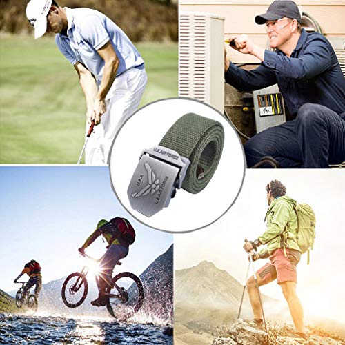 LKMY Men's Tactical Nylon Canvas Cotton Belts US Army Air Force Belts Metal Buckle,Adjustment- for Jeans | Chinos | Weekday (junlv)4