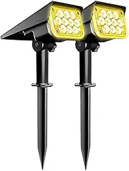 Kit 2 Mini Espeto Jardim Luminária solar à prova d'água 10led Ip44 Spot de luz para área externa piscina pátio quintal varanda vaso holofotes de caminho paisagem decoração Quente