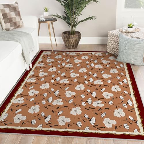 Tapis intérieur poil bas imprimé plante pour une ambiance douce et chaleureuse - 4