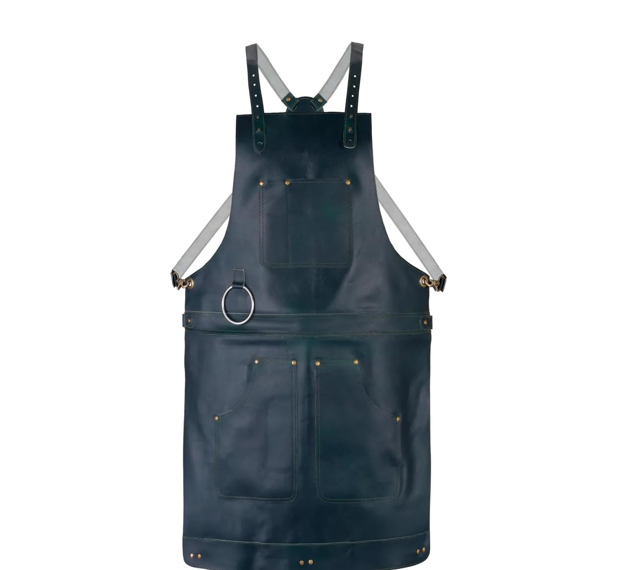 Leathershire Green Full Grain Crossbody Handmade Leather Apron Butcher, Cook, Bbq Grill, Chef, Woodwork, Apron (Green)