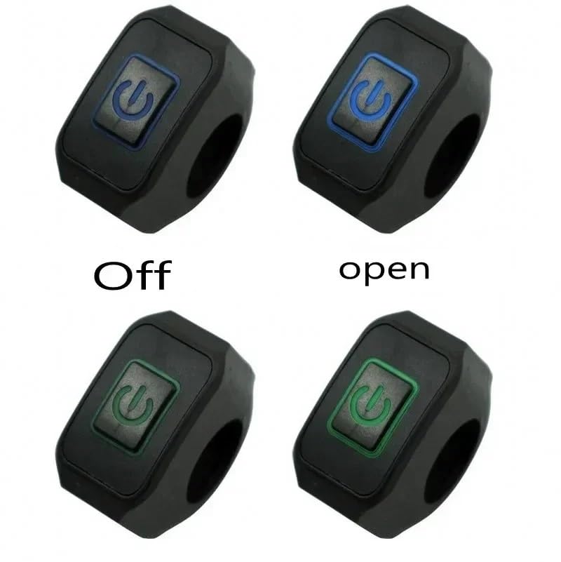 Interruptor de moto con luz LED roja y botones de control para manillar universal 6