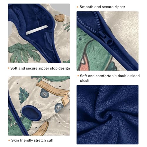 Crocodile Skateboard Girls Fleece Jacket Girls Fall Jacket Girls Zip Up Hoodie Girls Sherpa Jacket 2-10T3