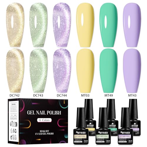 Kit de esmaltes Gel MTSSII Glitter Cat Eye 6 pcs 7ml miniatura 6